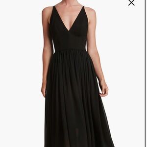 Dress the Population Alicia Black Lace Hem Midi Dress S